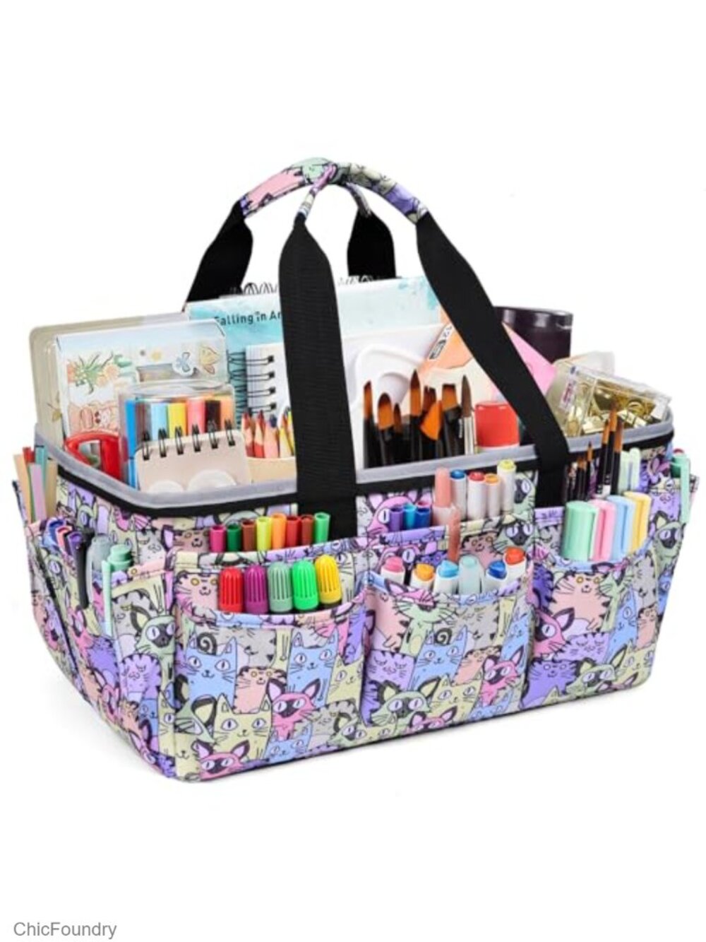 Multi-Functional Tote Craft Bag Desktop File Folder Carrying Bag with Pockets
